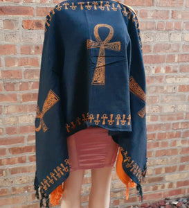 Handmade Cotton Ankh Poncho Kargo Fresh