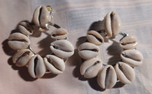 Load image into Gallery viewer, Handmade Cowrie Shell Hoop Earrings CLIP ON Kargo Fresh
