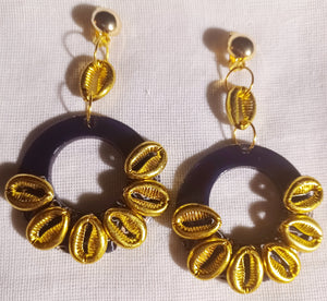 Handmade Cowrie Shell Hoop Earrings CLIP ON Kargo Fresh