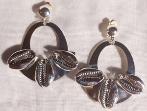 Handmade Cowrie Shell Hoop Earrings CLIP ON Kargo Fresh