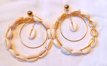 Load image into Gallery viewer, Handmade Cowrie Shell Hoop Earrings CLIP ON Kargo Fresh
