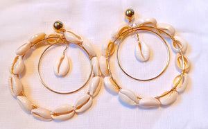 Handmade Cowrie Shell Hoop Earrings CLIP ON Kargo Fresh