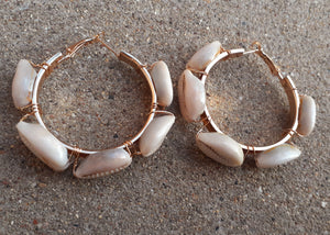 Handmade Cowrie Shell Hoop Earrings Kargo Fresh