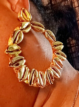 Load image into Gallery viewer, Handmade Cowrie Shell Hoop Earrings Kargo Fresh
