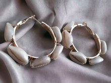 Load image into Gallery viewer, Handmade Cowrie Shell Hoop Earrings Kargo Fresh
