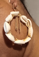 Load image into Gallery viewer, Handmade Cowrie Shell Hoop Earrings Kargo Fresh
