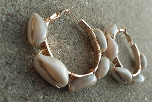 Handmade Cowrie Shell Hoop Earrings Kargo Fresh