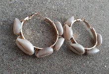 Load image into Gallery viewer, Handmade Cowrie Shell Hoop Earrings Kargo Fresh
