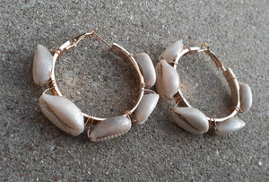 Handmade Cowrie Shell Hoop Earrings Kargo Fresh