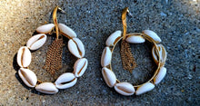 Load image into Gallery viewer, Handmade Cowrie Shell Hoop Earrings Kargo Fresh
