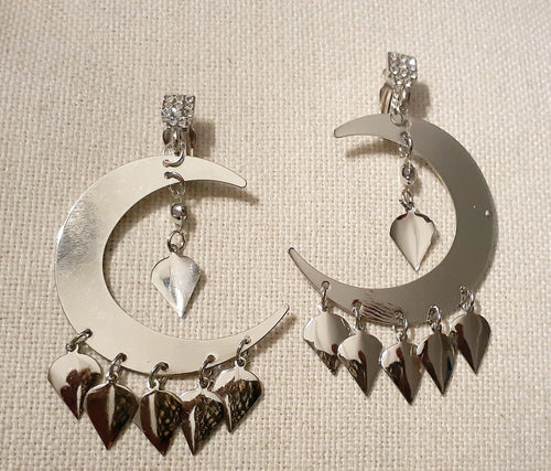 Handmade Crescent moon Design Clip on Earrings Kargo Fresh