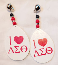 Load image into Gallery viewer, Handmade Delta Sigma Theta Natural Wood Clip On Earrings Kargo Fresh
