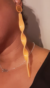 Handmade Extra Long Acrylic Orangesicle Earrings 6 in. Kargo Fresh