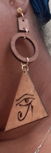 Handmade Eye of Horus Wooden Earrings Kargo Fresh
