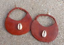 Load image into Gallery viewer, Handmade Fulani Basket Leather Earrings Kargo Fresh
