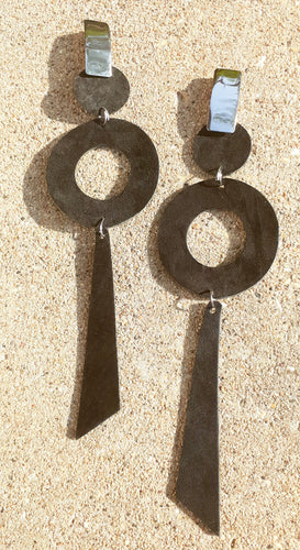 Handmade Genuine Black Suede Clip on Earrings Kargo Fresh