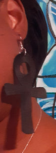 Handmade Genuine Leather Ankh Earrings Kargo Fresh