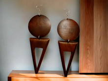 Load image into Gallery viewer, Handmade Geometric Design Wooden Earrings Kargo Fresh
