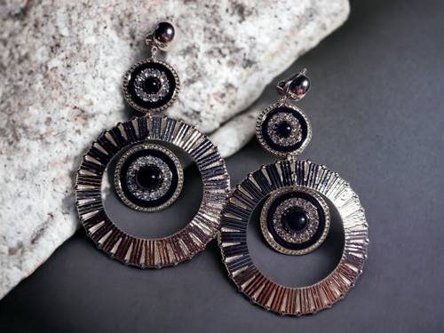 Handmade Glam Clip On  Multi Hoop Metal Earrings Kargo Fresh