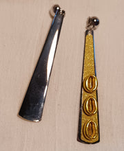 Load image into Gallery viewer, Handmade Gold Abstract design Clip On Earrings Kargo Fresh
