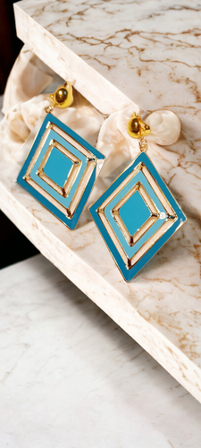 Handmade Gold  Abstract design Clip On Earrings Kargo Fresh