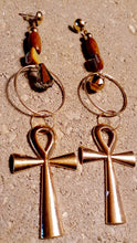 Load image into Gallery viewer, Handmade Gold Ankh Earrings Kargo Fresh
