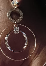 Load image into Gallery viewer, Handmade Gold Blingy  Clip on Hoop Earrings 3 inch Kargo Fresh
