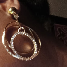Load image into Gallery viewer, Handmade Gold Blingy  Clip on Hoop Earrings Kargo Fresh
