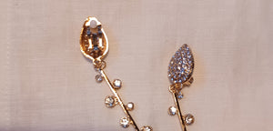 Handmade Gold Metal and Rhinestone Clip On Earrings Kargo Fresh