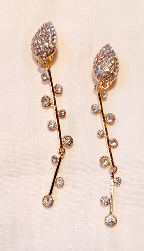 Handmade Gold Metal and Rhinestone Clip On Earrings Kargo Fresh