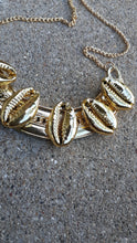 Load image into Gallery viewer, Handmade Golden Cowrie Shell and Metal Queens Collar an Kargo Fresh
