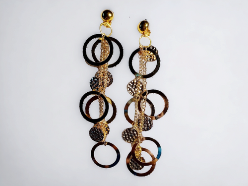 Handmade Light gold metal Multi Hoop Clip On Earrings Kargo Fresh