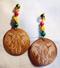 Load image into Gallery viewer, Handmade Lucky African Elephant Clip On Wooden Earrings Kargo Fresh
