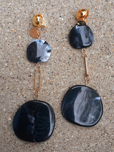 Handmade Marbled Acrylic Drop Clip On Earrings Kargo Fresh