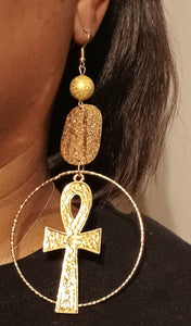 Handmade Metal Ankh  Earrings Kargo Fresh