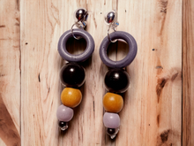 Load image into Gallery viewer, Handmade Minimalist Wood and metal Clip Earrings Kargo Fresh
