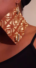 Load image into Gallery viewer, Handmade Mudcloth Print Genuine Leather Earrings Kargo Fresh
