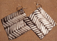 Load image into Gallery viewer, Handmade Mudcloth Print Genuine Leather Earrings Kargo Fresh
