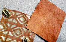 Load image into Gallery viewer, Handmade Mudcloth Print Genuine Leather Earrings Kargo Fresh
