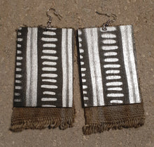 Load image into Gallery viewer, Handmade Mudcloth and Wood Earrings Kargo Fresh
