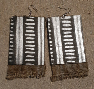 Handmade Mudcloth and Wood Earrings Kargo Fresh