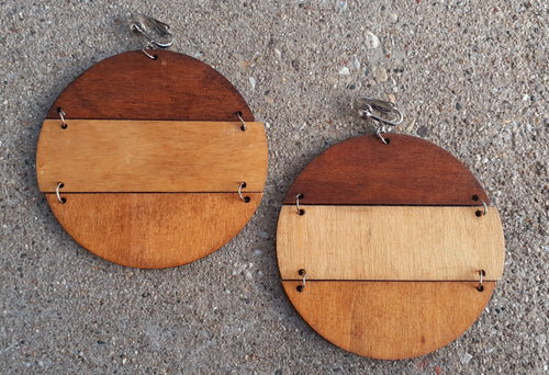 Handmade Multi Wood Clip On Earrings Kargo Fresh