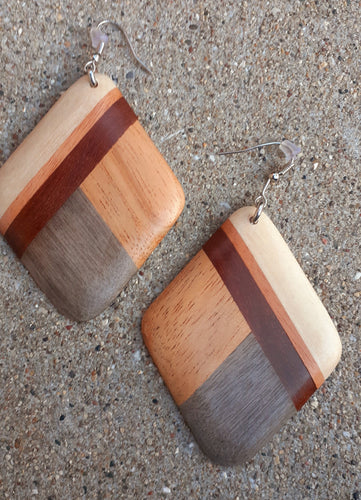 Handmade Multi Wood Earrings Mali Kargo Fresh