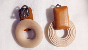 Handmade Natural Wood Clip On Earrings Kargo Fresh