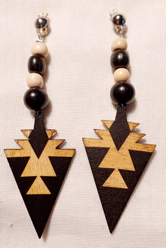 Handmade Natural Wood Clip On Earrings Kargo Fresh