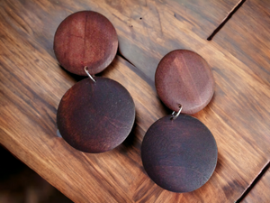 Handmade Natural Wood Clip On Earrings Kargo Fresh