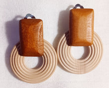 Load image into Gallery viewer, Handmade Natural Wood Clip On Earrings Kargo Fresh
