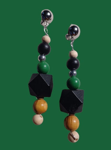 Handmade Natural Wood Clip On Earrings Kargo Fresh