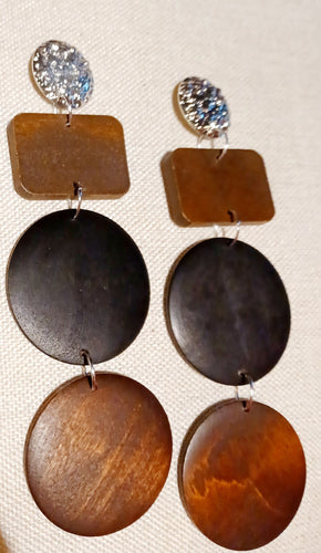 Handmade Natural Wood Clip On Earrings Kargo Fresh