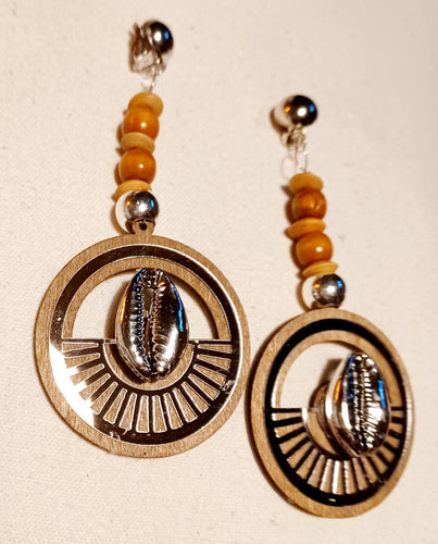 Handmade Natural Wood Clip On Earrings Kargo Fresh